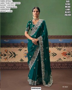 Sari Tradicional de Invierno para Fiesta o Boda, Modelo Noor Lavender Elegance, Bordado, con Base de Tela Pura y Elegante, Antiarrugas y que Absorbe la Humedad - Product Image 3