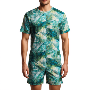Conjunto de Camiseta y Pantalones Cortos Casuales de Verano para Hombre, Ecológicos, 100% Algodón - Product Image 3