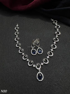 Ensemble de bijoux de mariée en diamant américain classique Collier et boucles d'oreilles en deux pièces pour mariage Style classique à la mode - Product Image 2