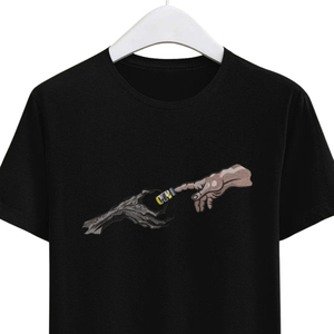 T-shirt personnalisé brodé, motif mains artistiques, coupe oversize unisexe, streetwear, coton de haute qualité, mode décontractée, usine OEM ODM - Product Image 2