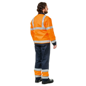 Orange Hi Vis Workwear <b>Jacket</b> With Reflective Stripes And Safety Pants Set For Construction <b>Workers</b> - Product Image 6