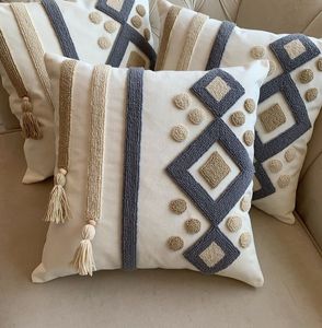 Beaded Leaf Cushion Cover Velvet Fabric Gold Fern Frond Pillowcase Handcrafted Home Decor Accessory Botanical <b>Throw</b> Pillow Case - Product Image 2