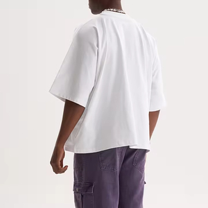 T-shirt vierge pour homme, 100% coton, grammage lourd, couleur unie, col rond, coupe oversize, manches courtes, été, personnalisable, vente en gros - Product Image 5