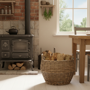 Panier en rotin tressé personnalisé fait main pour rangement, organisation de placard, panier à linge rond et panier de fermeur - Product Image 6