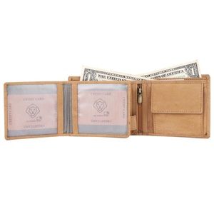 Portefeuille pour homme en cuir véritable de luxe, design fin, porte-cartes et compartiment à monnaie, idéal pour un usage quotidien, en vente - Product Image 6