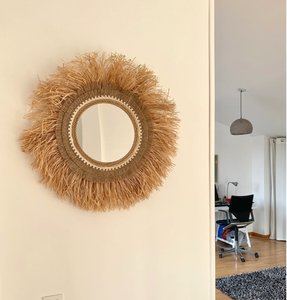 Miroir rond bohème pour la décoration intérieure | Décoration bohème, cadeau de pendaison de crémaillère, expédition rapide OEM ODM écologique durable - Product Image 4