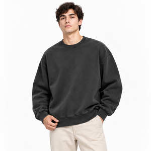 2026 Spring New Men's Fashion Brand 240g 100% Cotton Solid Color Loose <b>Retro</b> Fog Matching Hoodies <b>Sweatshirts</b> Autumn - Product Image 1