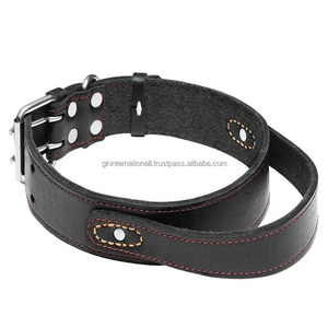 Gran oferta, collar de perro de cuero Premium negro o marrón con asa, diseño personalizado, collar de cuero extra ancho para perros y mascotas de alta resistencia - Product Image 2