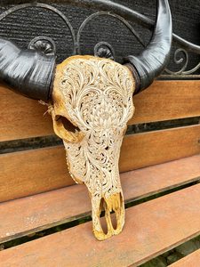 Décoration murale en corne de buffle naturelle, tête d'animal sculptée à la main, toucher réel, sculpture rustique pour la décoration intérieure de la maison - Product Image 4