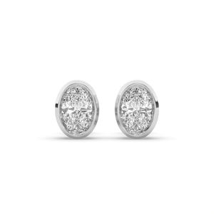 Pendientes de Diamantes de Laboratorio Ovalados Clásicos de 1.00Ct, Oro de 10K y 14K, Diseño Ligero y Único, Inventario de Boutique - Product Image 2