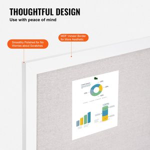 Elegante Bacheca in Sughero Bianco 48x36 Pollici con Superficie in Lino, Funzionale e Stilosa, da Parete per Casa, Scuola o Ufficio - Product Image 5