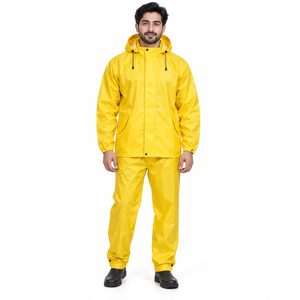Traje Impermeable de Lluvia al por Mayor para Hombre, 2 Piezas, Chaqueta con Capucha y Pantalones, Ropa de Trabajo para Motocicleta y Exteriores, Empaque Personalizado, Proveedor OEM ODM - Product Image 1