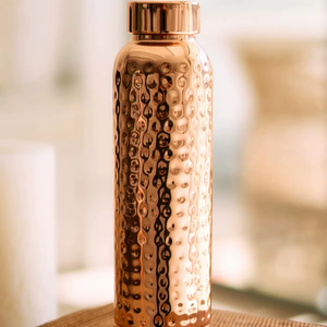 Botella de agua de cobre puro martillado de 950 ml, botella de cobre ayurvédica, botella de cobre para beber, botella de cobre martillado - Product Image 1