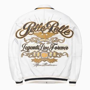 Chaqueta de cuero Pelle Pelle de fabricante OEM, bordada, estilo urbano, personalizada, de cuero vacuno genuino, para hombre, para invierno. - Product Image 6