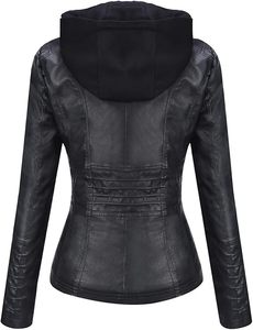 Veste de moto en cuir véritable pour femme Springrain, style vintage, imprimé animal, coupe-vent, pour l'automne et l'hiver - Product Image 2