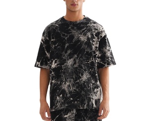 เสื้อยืดผ้าฟลีซคุณภาพสูง 100% คอตตอน ลายมัดย้อม สไตล์ลำลอง ทรงโอเวอร์ไซส์ แขนสั้น คอกลม ใส่สบาย ทรงหลวม ใส่ได้ทั้งผู้ชายและผู้หญิง เหมาะสำหรับฤดูใบไม้ผลิ - Product Image 4