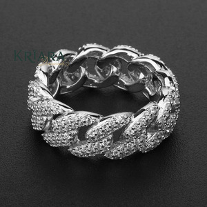 Anillo de Diamante Cultivado en Laboratorio, Oro Blanco con Baño de Rodio 925, Corte Brillante Redondo, Estilo Hiphop, Unisex, Uso Diario - Product Image 4