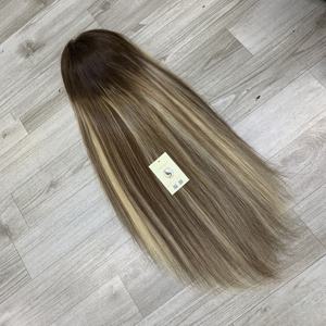 Pelucas con Mechas Ombré Personalizadas, Pelucas de Cabello Humano Vietnamita con Mechas, Pelucas Lisas con Cierre de Encaje Suizo 5x5 HD de Fábrica - Product Image 5