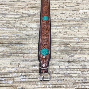 Durable <b>leather</b> dog leash Hand <b>tooled</b> floral leash Heavy duty pet leash Custom training dog leash - Product Image 1