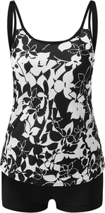 Conjunto de Tankini con Volantes y Estampado Floral para Mujer, Cuello Redondo, Spandex y Poliéster, Dos Piezas, Ropa de Playa Casual, Shorts y Top Elástico - Product Image 2