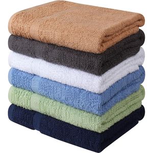 Set di 6 Asciugamani da Bagno 100% Cotone, Asciugatura Rapida, Super Assorbenti, Leggeri, Morbidi, Beige, Bianchi, Grigi, Azzurri (27 X 54 Pollici) - Product Image 1