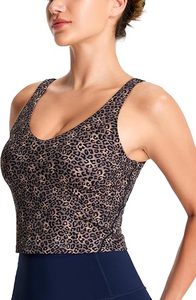 Women Leopard Print Scoop Neck <b>Tank</b> <b>Top</b> Breathable Spandex Polyester Crop <b>Top</b> Fashion Sport Wear - Product Image 3