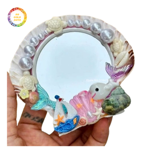 Miroir à main personnalisé en coquillages irlandais, fait main, en coquillages naturels, miroir de beauté, décoration de maison de bord de mer, cadeau pour maison de plage - Product Image 3