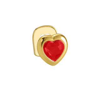 Grillz dentaire en zircone cubique taille cœur, plaqué argent, bijoux de mode unisexe, style romantique, accessoire pour la Saint-Valentin, d'Inde - Product Image 1