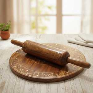 Handmade Wooden Chakla Belan <b>Rolling</b> Board and <b>Rolling</b> <b>Pin</b> Set - Product Image 4