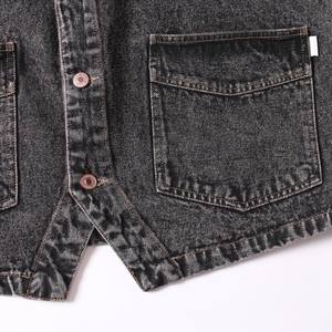 Chaleco Cargo Vaquero Retro para Hombre, Otoño, Algodón Lavado, Multibolsillos, Cuello en V, Casual, Transpirable, para Exteriores - Product Image 4