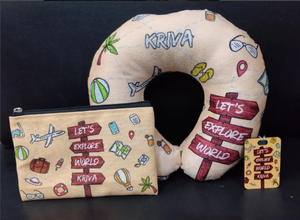 Almohada de Viaje Portátil en Forma de U, Microfibra Suave, Antibacteriana y Ecológica, Diseño Impreso para Uso en Avión - Product Image 4