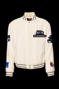 เสื้อแจ็คเก็ตวูลโอลด์อิงลิช วาซิตี้ ของทีมซีแอตเทิล ซีฮอว์กส์ สีขาว - Product Image 1