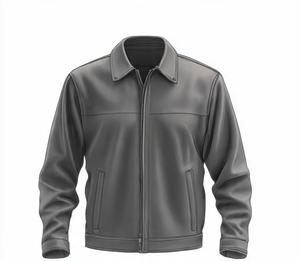 High Quality Men's Leather <b>Jacket</b> Zipper Closure Autumn Wear - Product Image 1