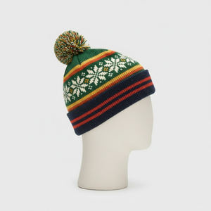 Gorros de punto holgados con logo personalizado al por mayor, gorros de esquí cálidos con diseño jacquard, gorros 100% acrílicos jacquard 2026 - Product Image 6