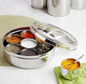 Premium Metal Spice <b>Box</b> Decorative Lid Modern Kitchen Masala Storage Organizer High Quality Container for <b>Herbs</b> Seasoning Use - Product Image 4