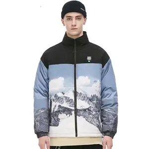 Enflasyon kar kış soğuk kabarcık ceket fermuar kuzey erkekler yüz kirpi tasarım özel ceket ceket