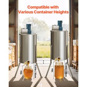 Extracteur de miel électrique 140W en acier inoxydable, 3 cadres, tambour rotatif, couvercle transparent, machines de traitement de miel de haute performance - Product Image 3