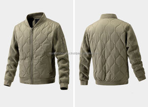 Chaqueta Acolchada Informal para Hombre, Otoño Invierno, Estilo Holgado, Cierre de Cremallera, Cuello Alto, Tela de Lona Cálida con Diseño de Dibujos Animados - Product Image 3