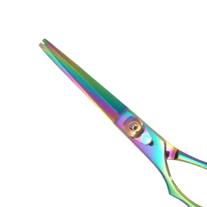 Ciseaux de coiffure professionnels en titane arc-en-ciel, ciseaux de coupe de cheveux en acier inoxydable, OEM ODM, logo personnalisé - Product Image 3