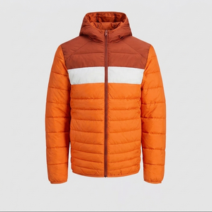 Chaqueta Acolchada de Invierno para Hombre, Corte Regular, Alta Calidad, con Capucha, Cierre de Cremallera, Impermeable, Ecológica, Resistente al Viento, Color Sólido - Product Image 4