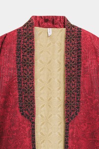 <b>Red</b> <b>Silk</b> Floor-Length Kurta Women Traditional Ethnic Wear India Pakistan Style Loose Fit All Seasons - Product Image 5