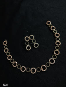 Ensemble de bijoux de mariée en diamant américain classique Collier et boucles d'oreilles en deux pièces pour mariage Style classique à la mode - Product Image 4