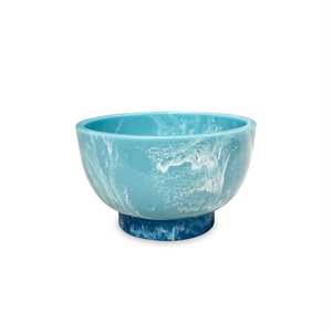 Cuenco de Resina Hecho a Mano, Redondo, con Patrón Azul Marmoleado, Decoración para el Hogar, Técnica de Fundición Artesanal - Product Image 1
