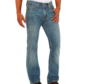 Jean en toile délavée personnalisé de haute qualité, écologique et respirant, coupe droite classique décontractée pour homme, taille élastique, style Hip Hop - Product Image 3