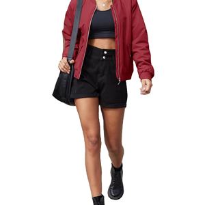 Chaqueta Bomber Estilo Sólido Manga Larga con Bolsillos Delanteros Chaqueta Transpirable para Mujer Chaqueta Impermeable para Exteriores Ropa de Caza - Product Image 6