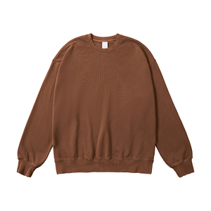 Sweat-shirt décontracté pour homme, coupe oversize, 100 % coton molletonné, col rond, pull long, broderie, motif imprimé hiver, uni - Product Image 6
