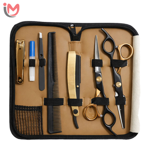 Juego de Herramientas de Barbería de Lujo Chapadas en Oro con Tijeras de Entresacar, Navaja de Afeitar Recta y Estuche - Kit Profesional para Cortar el Cabello, Venta al Por Mayor OEM - Product Image 4