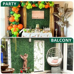 12 pezzi 24x16 pollici realistico legno artificiale pannello siepe realistica erba finta decorazione da parete per matrimonio all'aperto sfondo Patio - Product Image 4