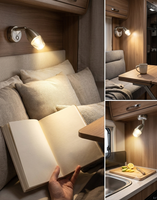 Lampe de lecture murale intérieure LED 12V réglable NRY avec port USB-C, garantie 3 ans pour camping-car, caravane, fourgon aménagé, bateau
