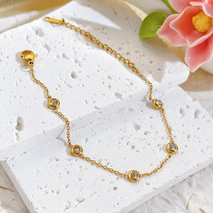 AMBER JEWELS Pulsera de tenis minimalista chapada en oro de 10K con engaste de piedra natural, unisex, para uso diario, certificada por IGI - Product Image 2